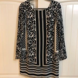 Long sleeve mini chiffon dress- great year round!